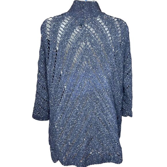 Ella Moss Grey Wool Blend Open Faced Cardigan Sweater Size Small - Picture 3 of 5
